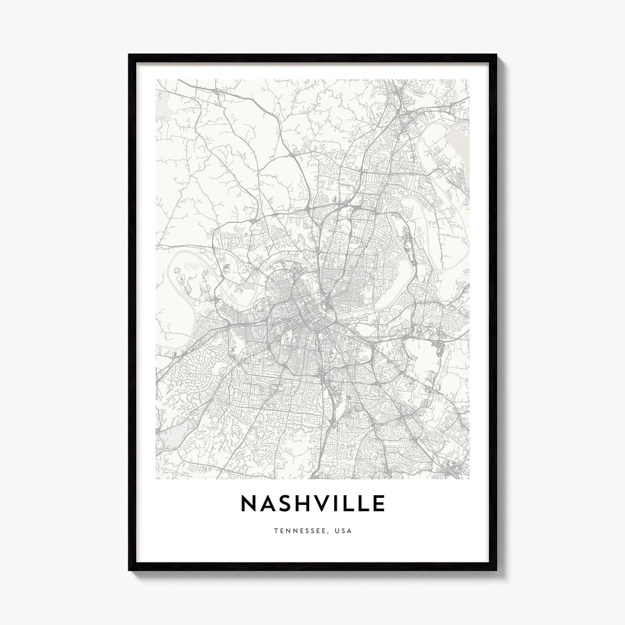 Nashville Map Poster, framed poster mockup