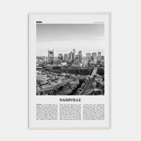 Nashville No 2 Poster White Wood / 8x12 in Nbourhood Travel B&W Poster