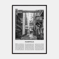 Nashville No 3 Poster Black Wood / 8x12 in Nbourhood Travel B&W Poster