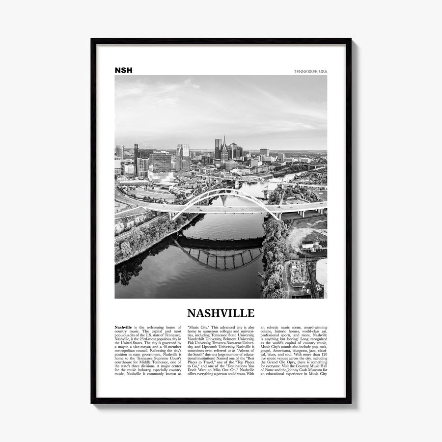 Nashville Newspaper No 1 Poster, framed poster mockup