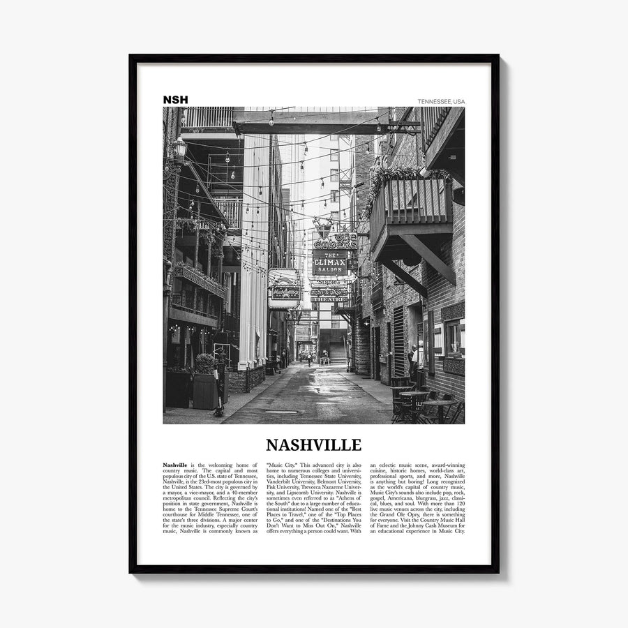 Nashville Newspaper No 3 Poster, framed poster mockup