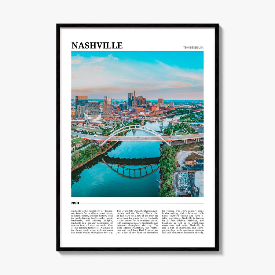 Nashville Travel Poster, framed poster mockup