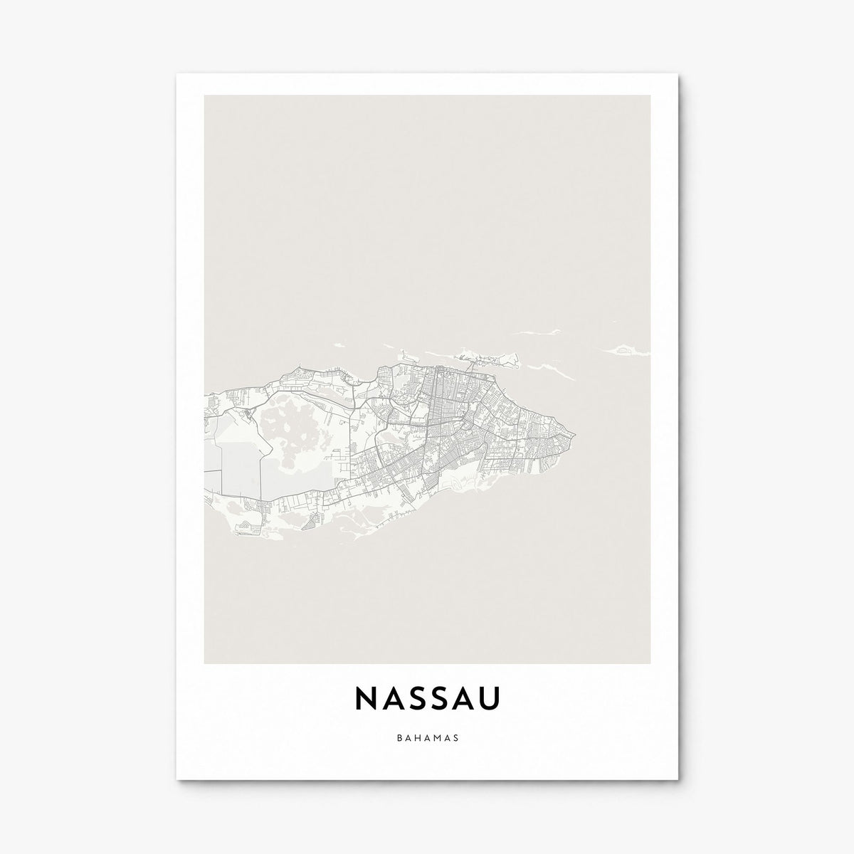 Nassau Map Poster, print only (unframed)