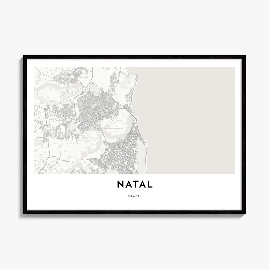 Natal Map Poster, framed poster mockup