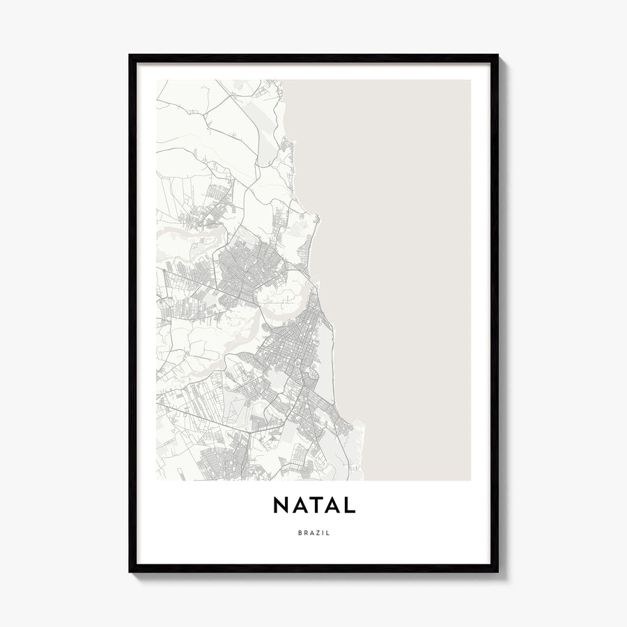 Natal Map Poster, framed poster mockup