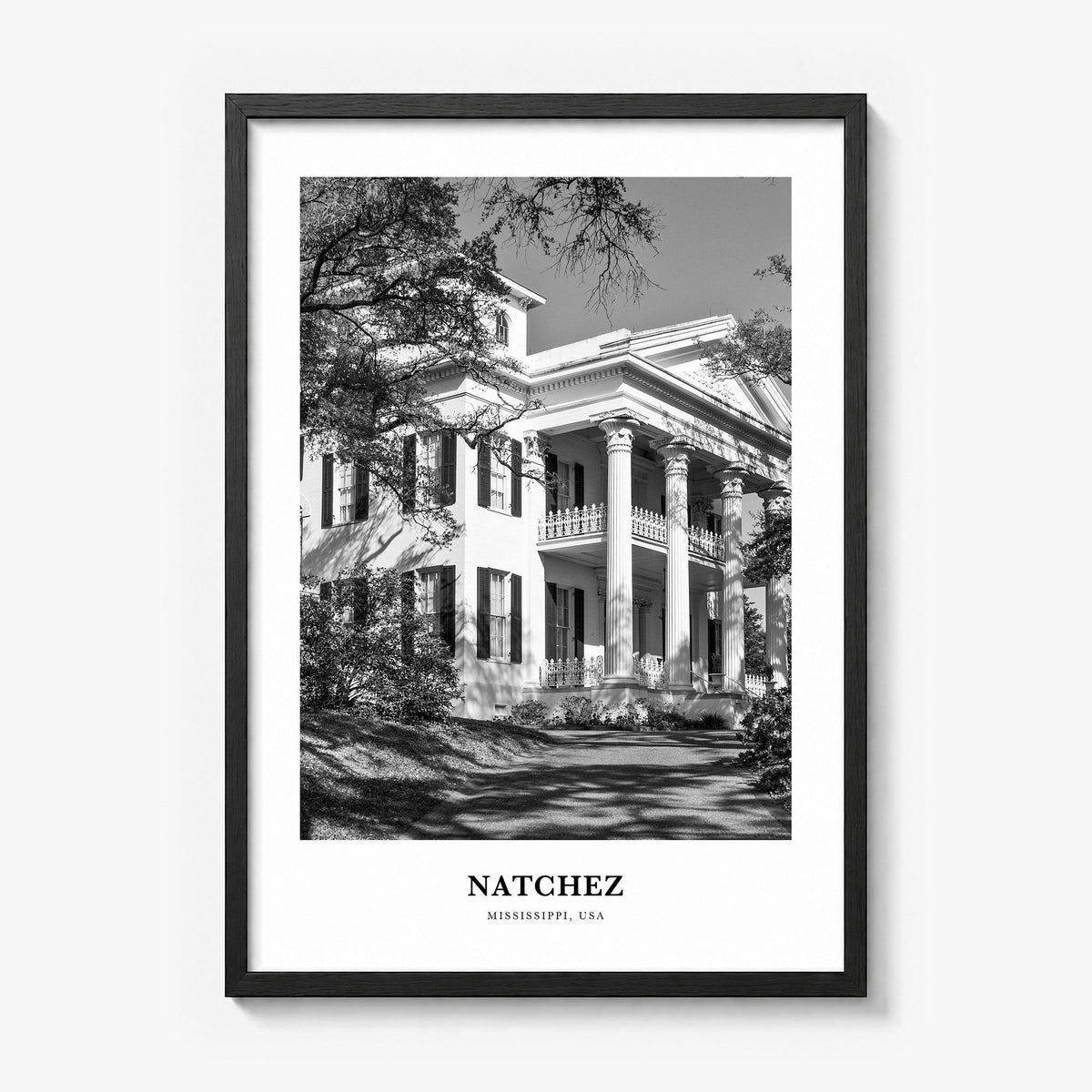 Natchez Classic Poster in a black wood frame