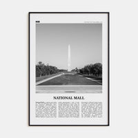 National Mall Poster None / 8x12 in Nbourhood Travel B&W Poster