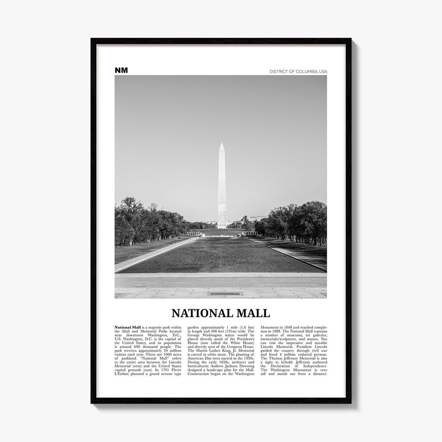 National Mall Newspaper Poster, framed poster mockup