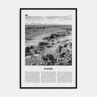 Nauru Poster Black Wood / 8x12 in Nbourhood Travel B&W Poster