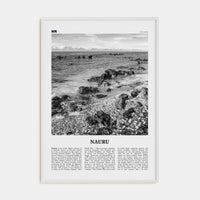 Nauru Poster White Wood / 8x12 in Nbourhood Travel B&W Poster