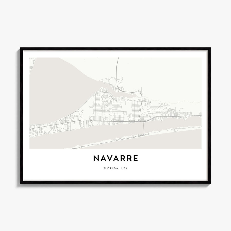Navarre Map Poster, framed poster mockup