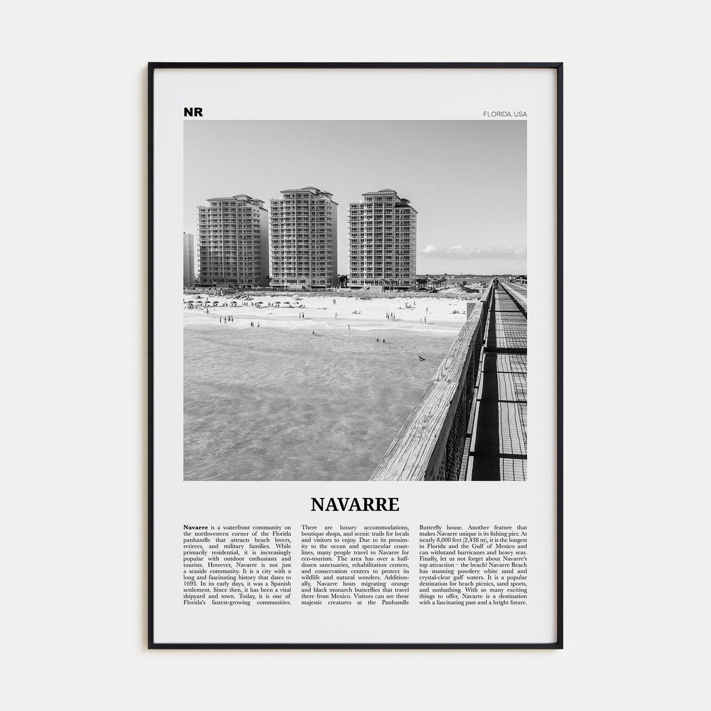 Navarre Poster None / 8x12 in Nbourhood Travel B&W Poster