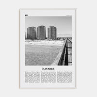 Navarre Poster White Wood / 8x12 in Nbourhood Travel B&W Poster