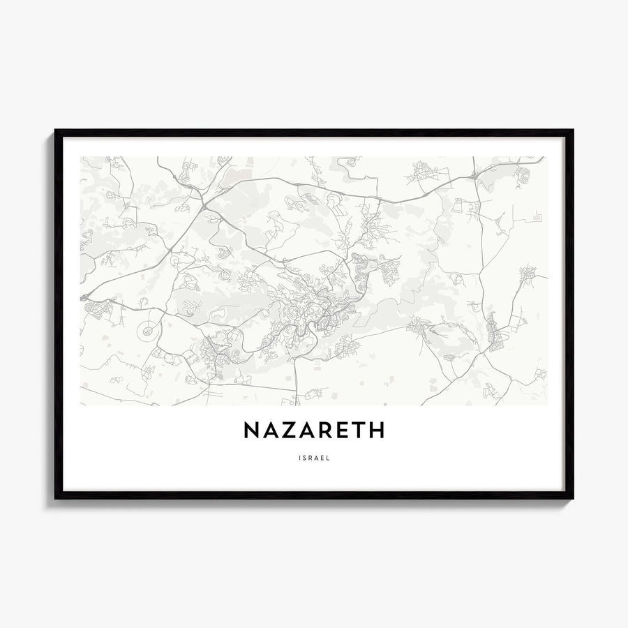 Nazareth Map Poster, framed poster mockup