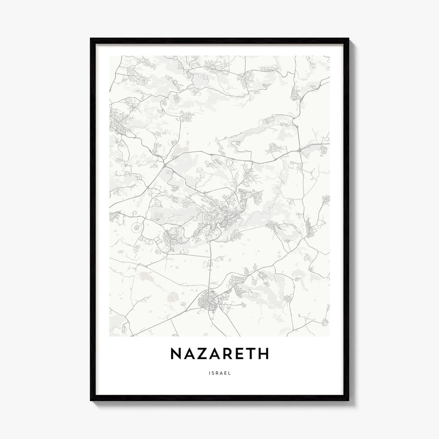 Nazareth Map Poster, framed poster mockup