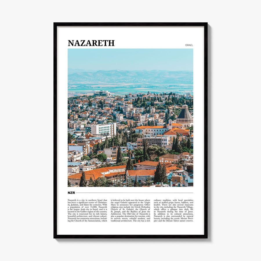 Nazareth Travel Poster, framed poster mockup