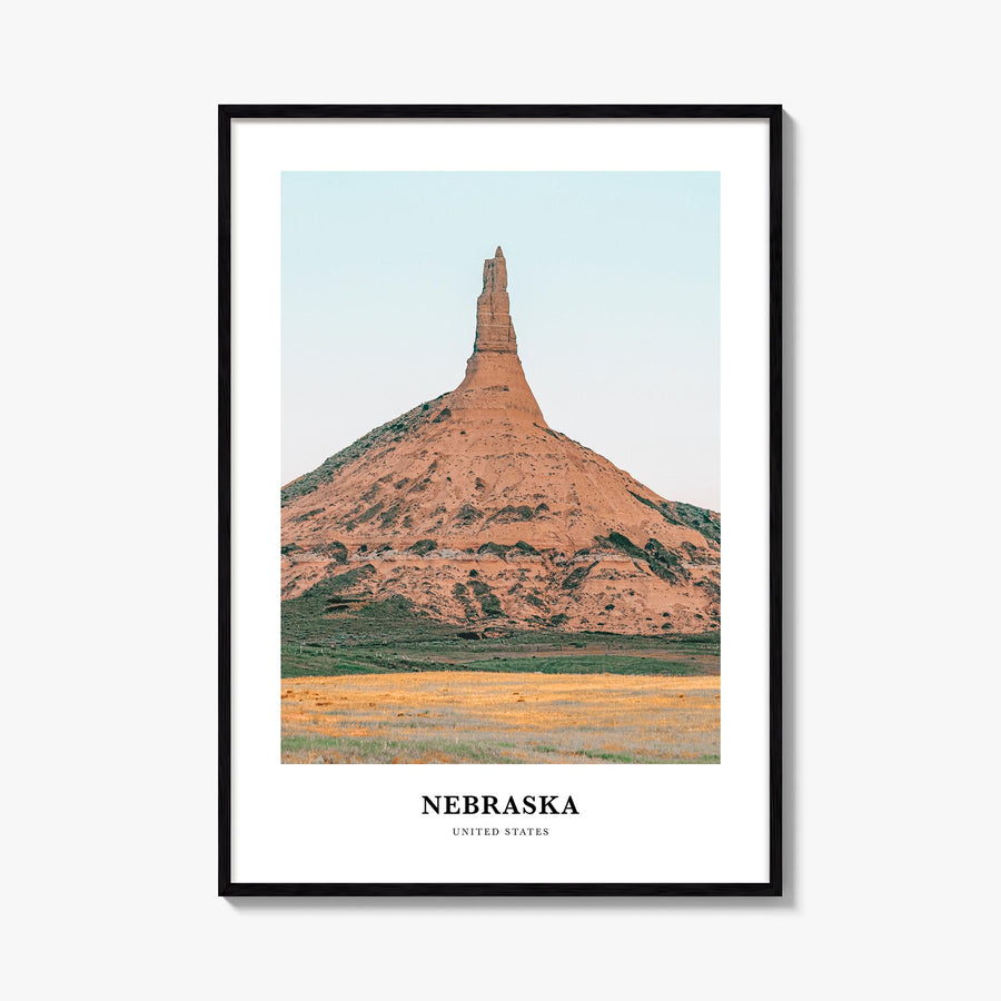Nebraska colorful classic poster of United States – vertical wall art, unframed print shown in interior mockup