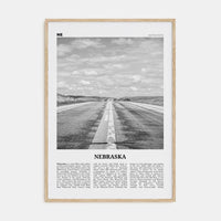 Nebraska No 1 Poster Natural Wood / 8x12 in Nbourhood Travel B&W Poster