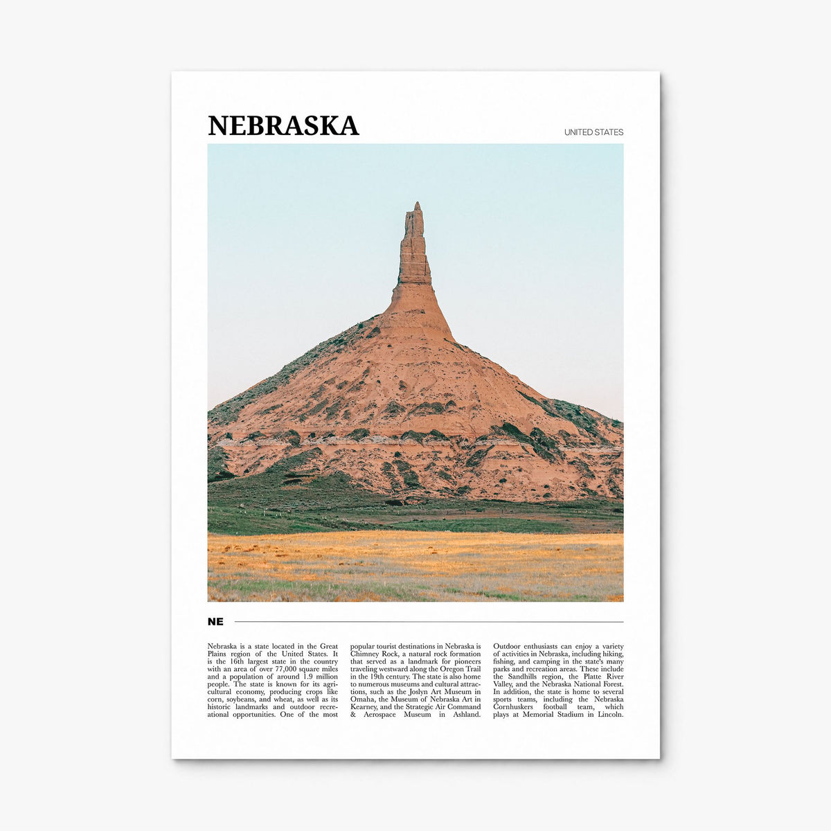 Nebraska Travel No 1 Poster, print only (unframed)