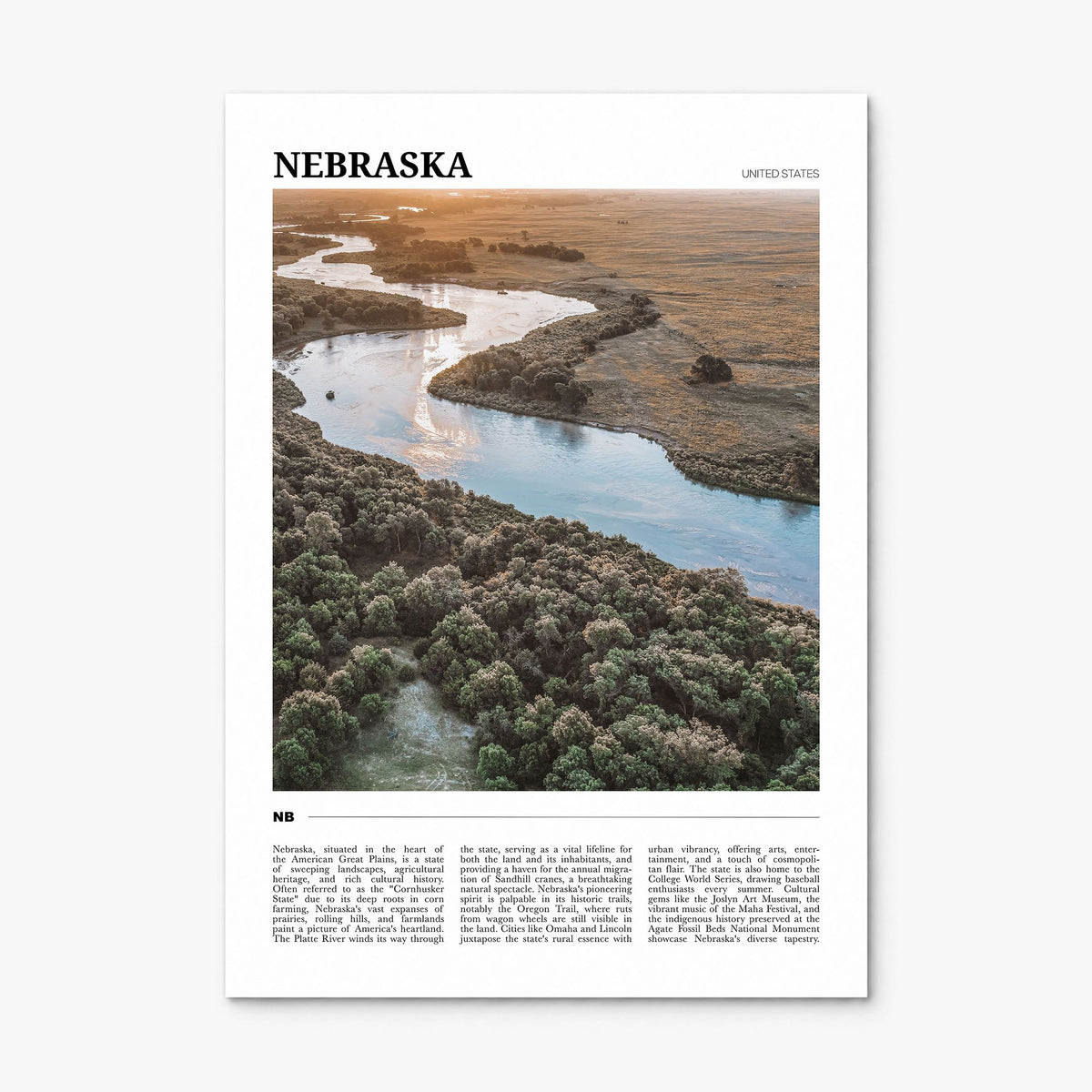 Nebraska Travel No 2 Poster, print only (unframed)