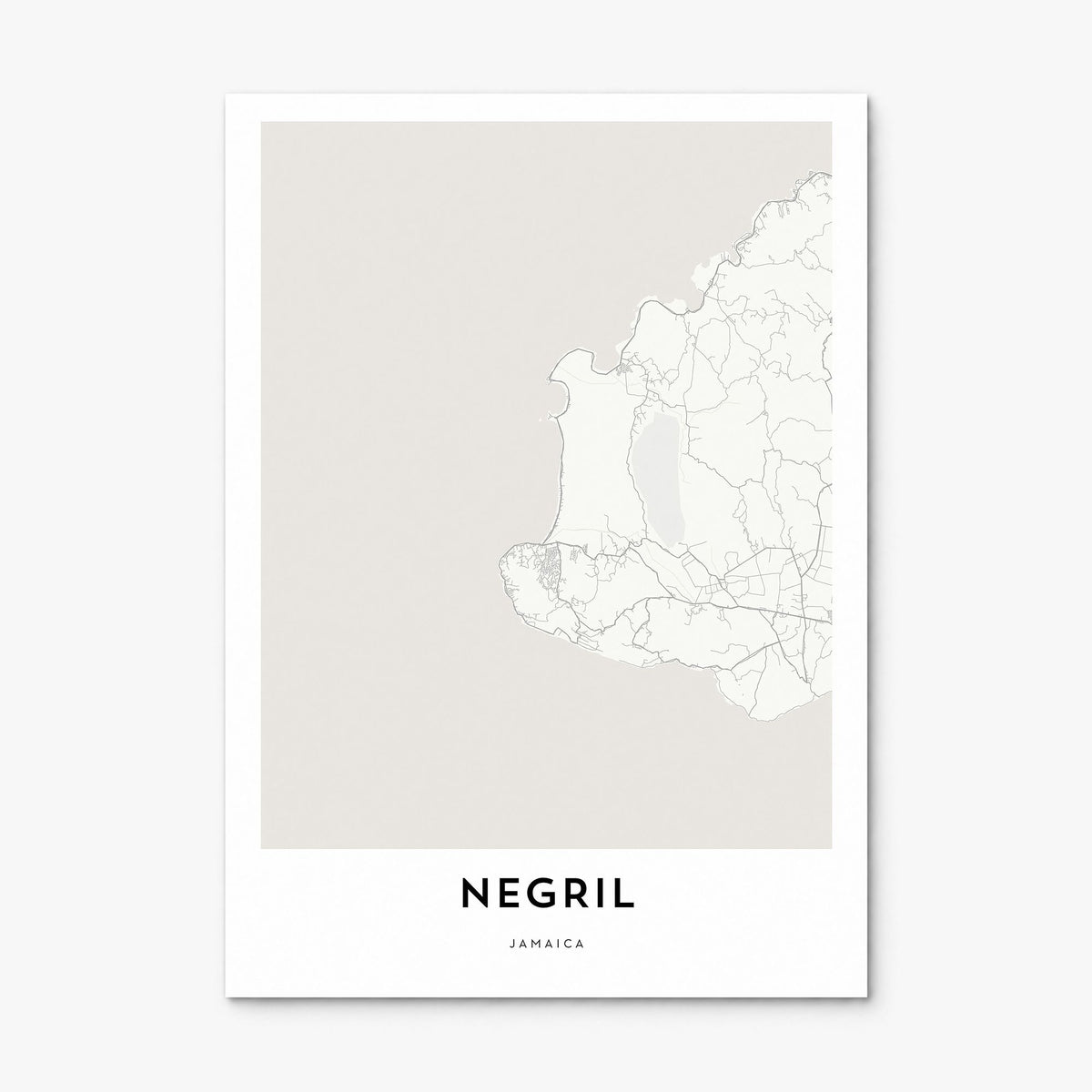 Negril Map Poster, print only (unframed)