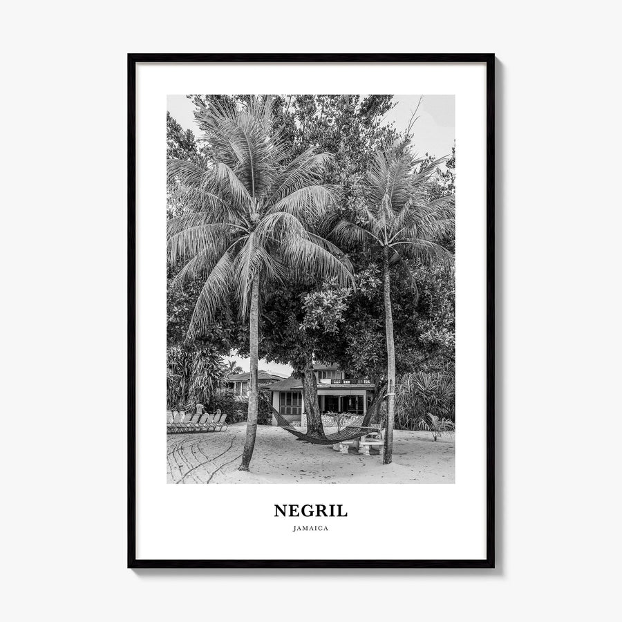 Negril Classic Poster, framed poster mockup