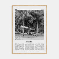 Negril Poster Natural Wood / 8x12 in Nbourhood Travel B&W Poster