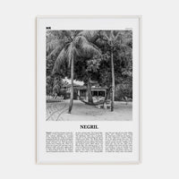 Negril Poster White Wood / 8x12 in Nbourhood Travel B&W Poster