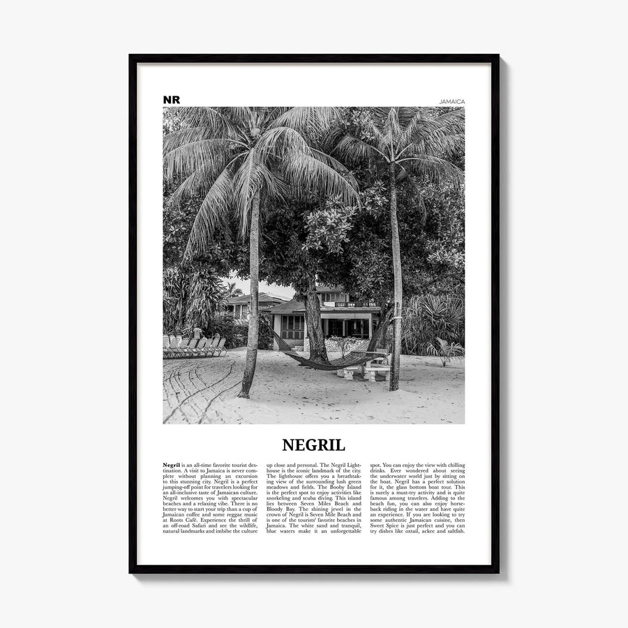 Negril Newspaper Poster, framed poster mockup