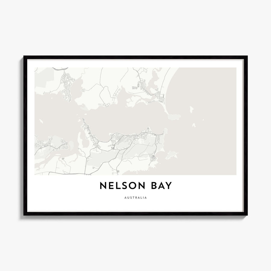 Nelson Bay Map Poster, framed poster mockup