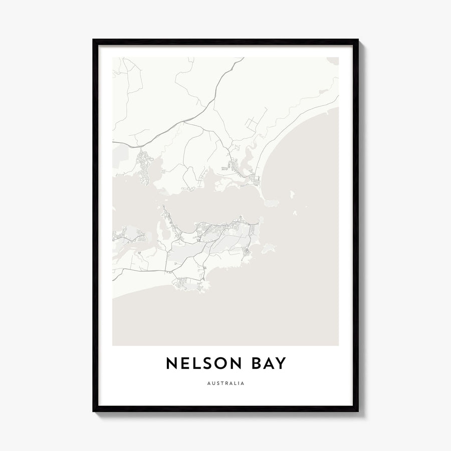 Nelson Bay Map Poster, framed poster mockup