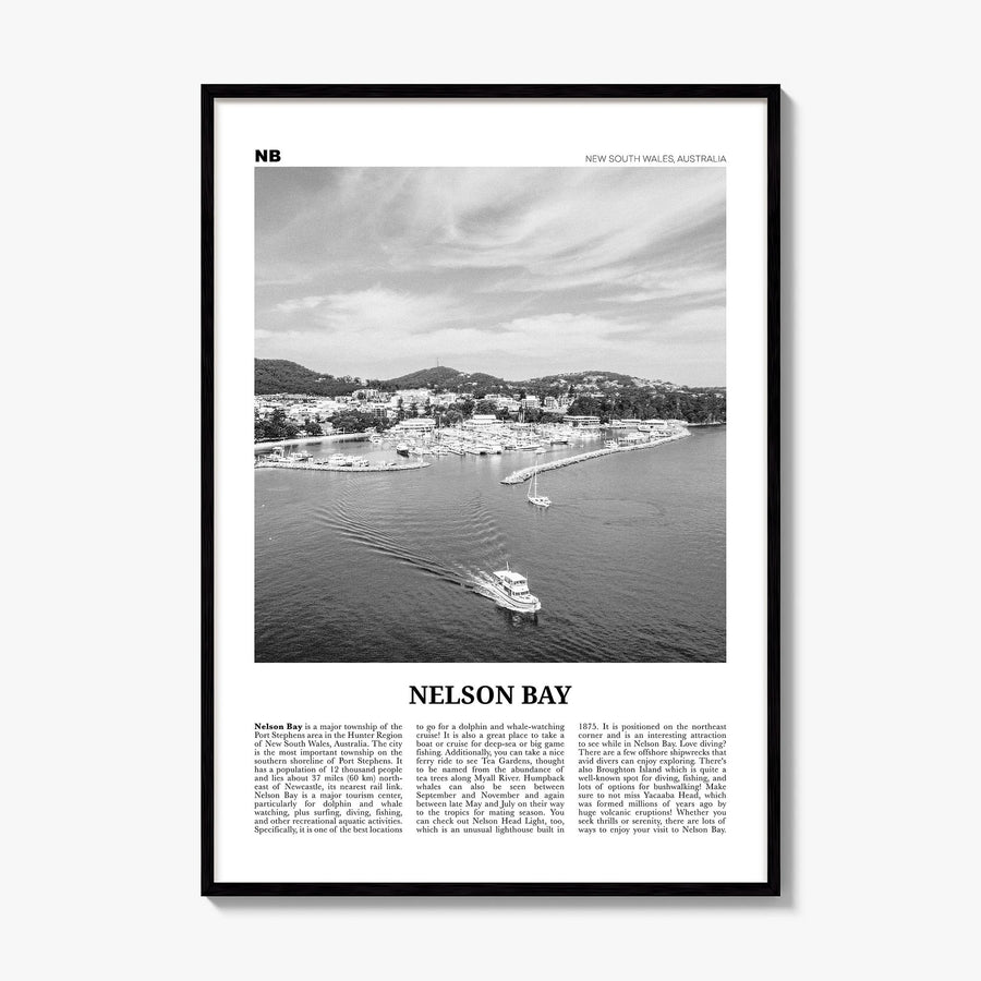 Nelson Bay Newspaper Poster, framed poster mockup