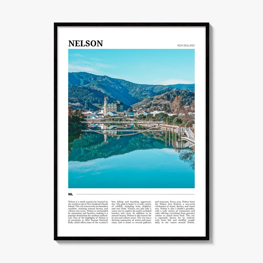 Nelson Travel Poster, framed poster mockup