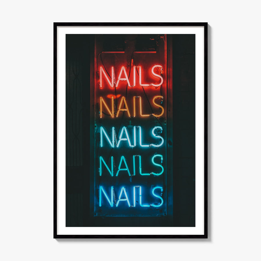 Neon Sign Photo No 1 Poster, framed poster mockup, white border