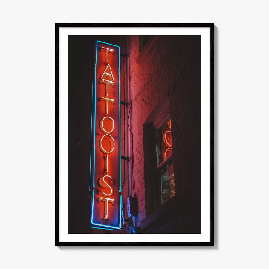 Neon Sign Photo No 2 Poster, framed poster mockup, white border