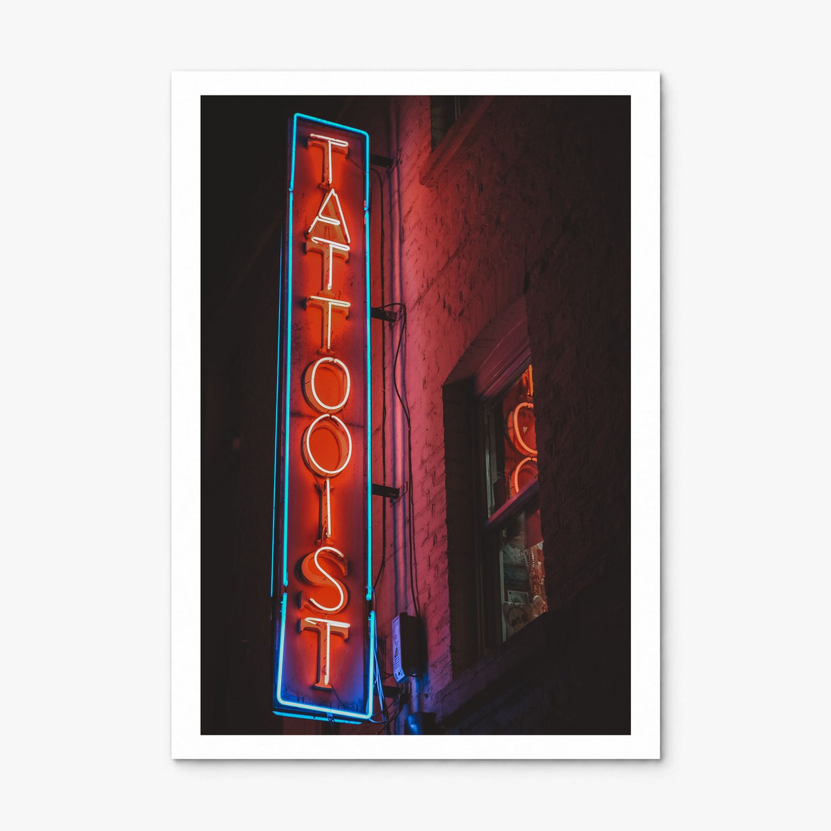 Neon Sign Photo No 2 Poster, print only (unframed), white border