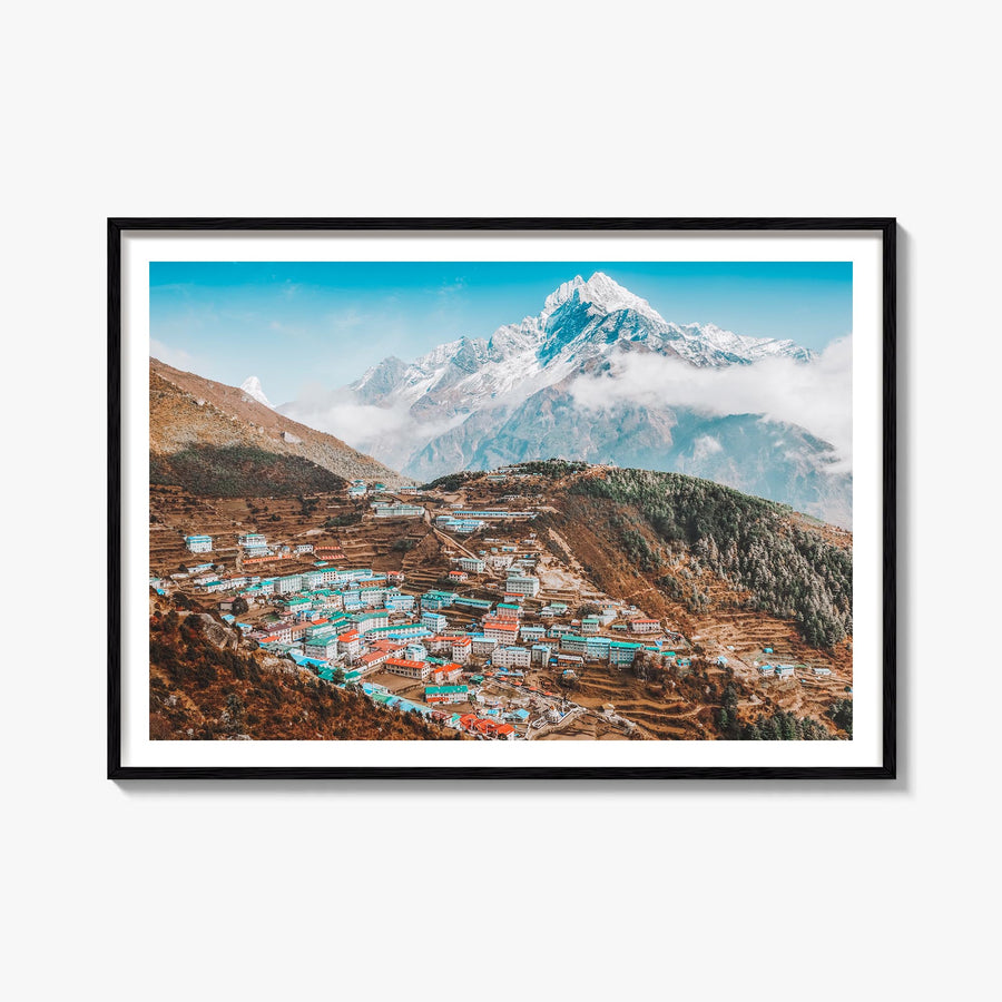 Nepal colorful photo poster of Asia – horizontal wall art, unframed print shown in interior mockup