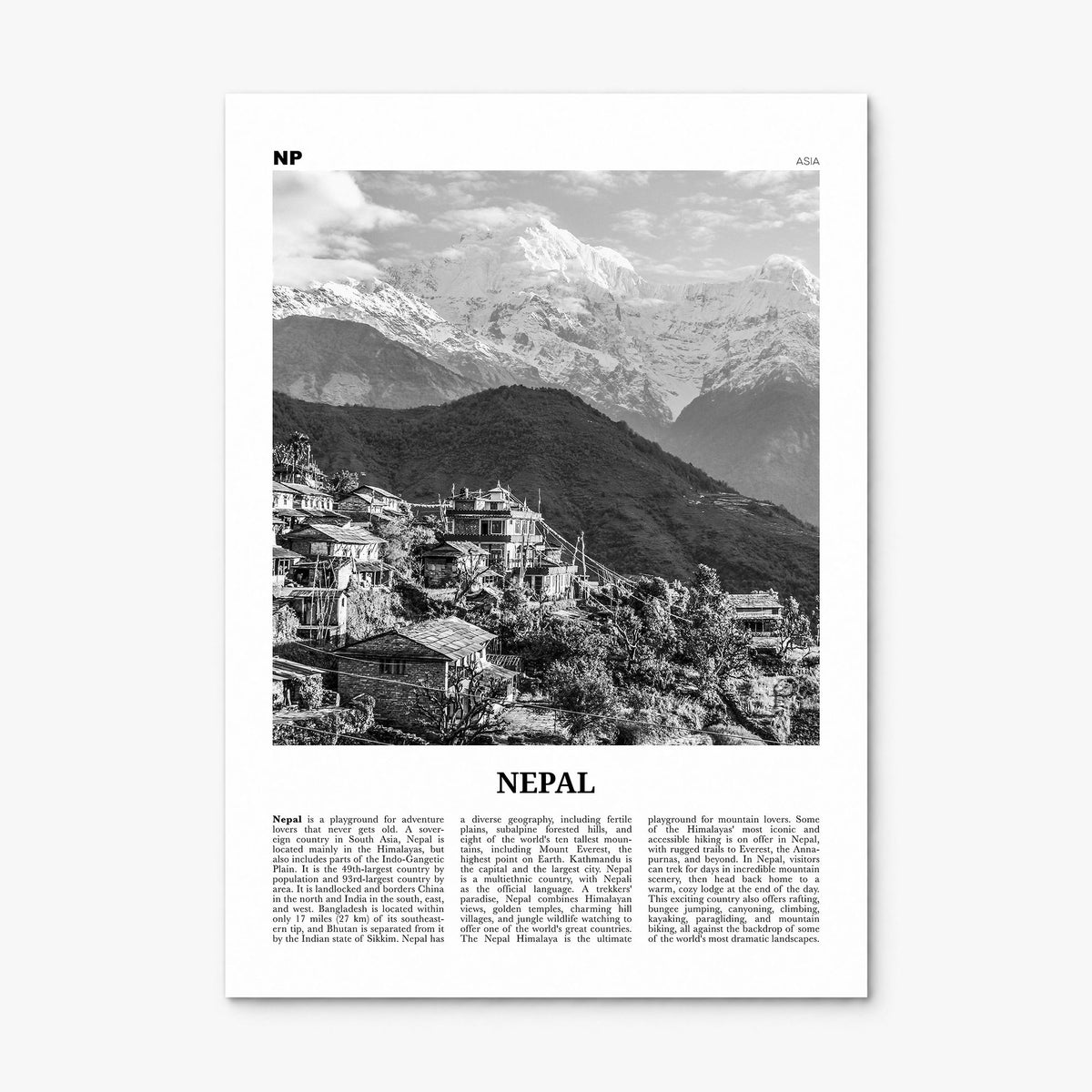 Nepal Newspaper No 1 Poster, print only (unframed)