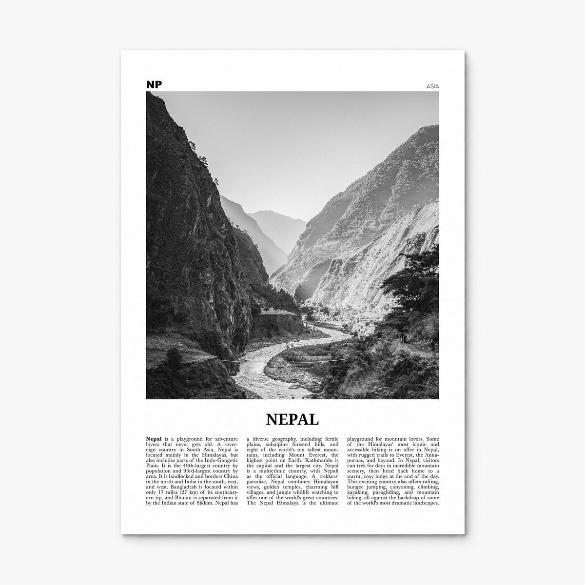 Nepal Newspaper No 2 Poster, print only (unframed)