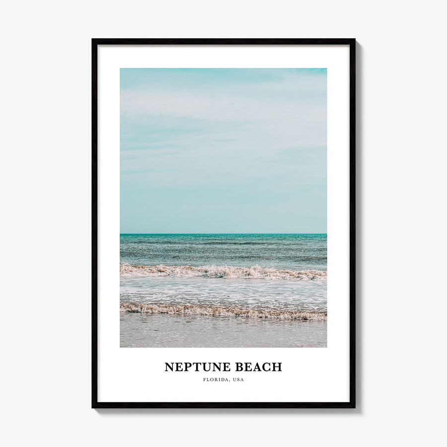 Neptune Beach Classic Poster, framed poster mockup