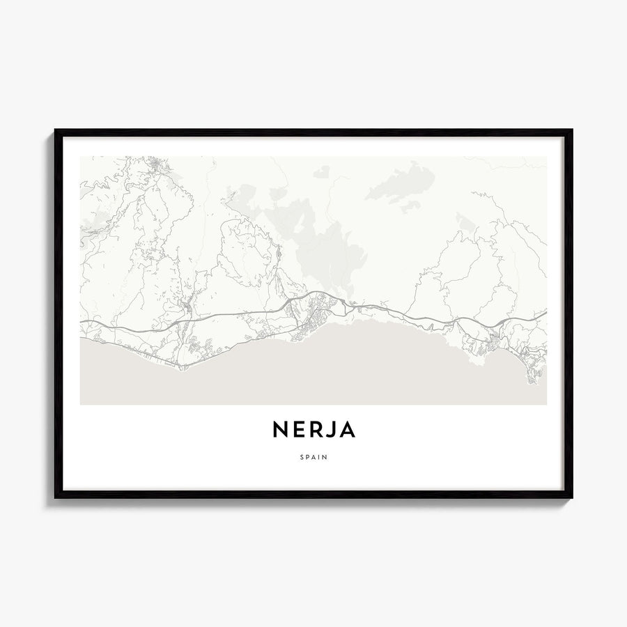 Nerja Map Poster, framed poster mockup