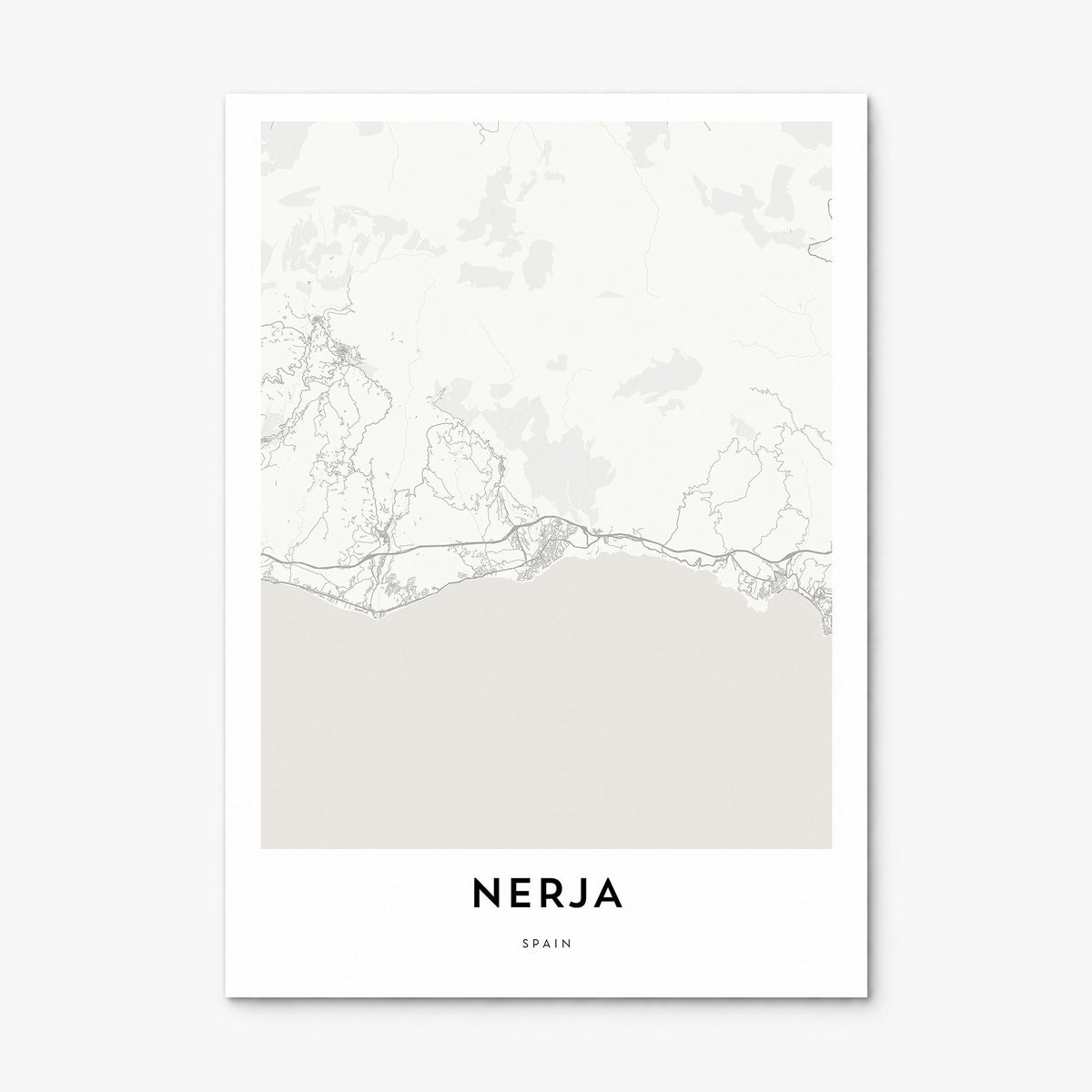 Nerja Map Poster, print only (unframed)