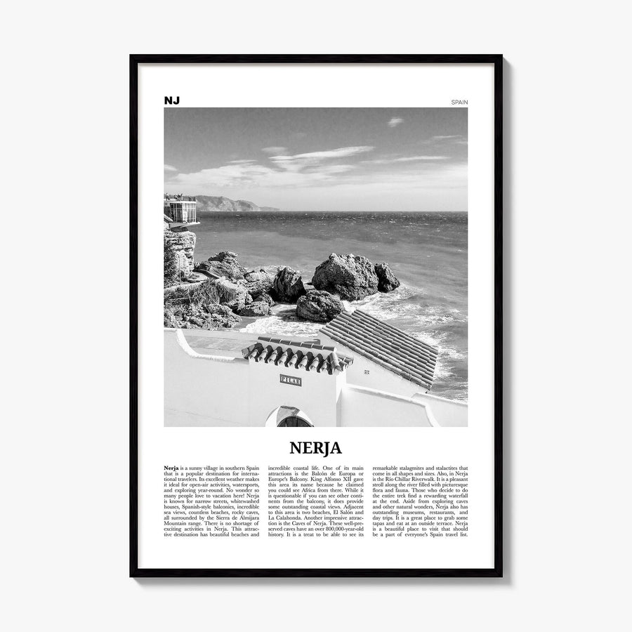 Nerja Newspaper Poster, framed poster mockup