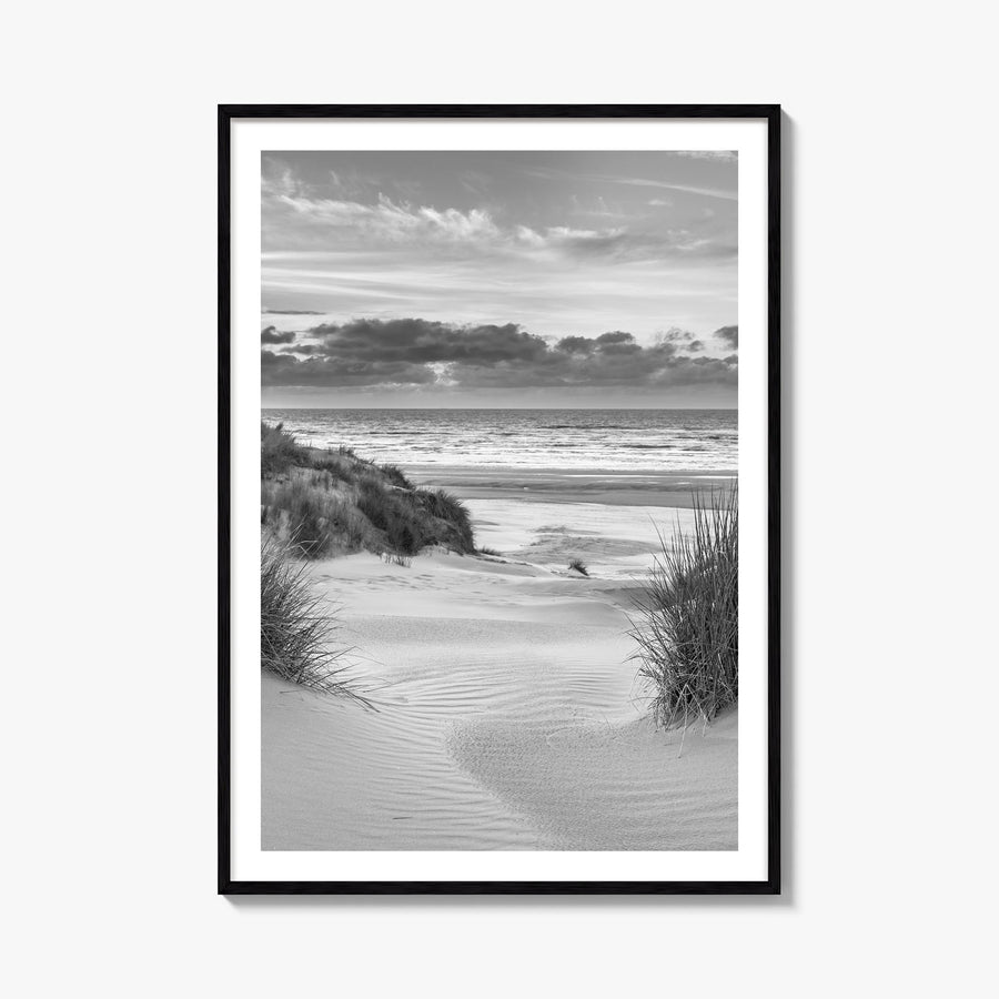 Netherlands black & white photo poster of Europe – vertical wall art, unframed print shown in interior mockup
