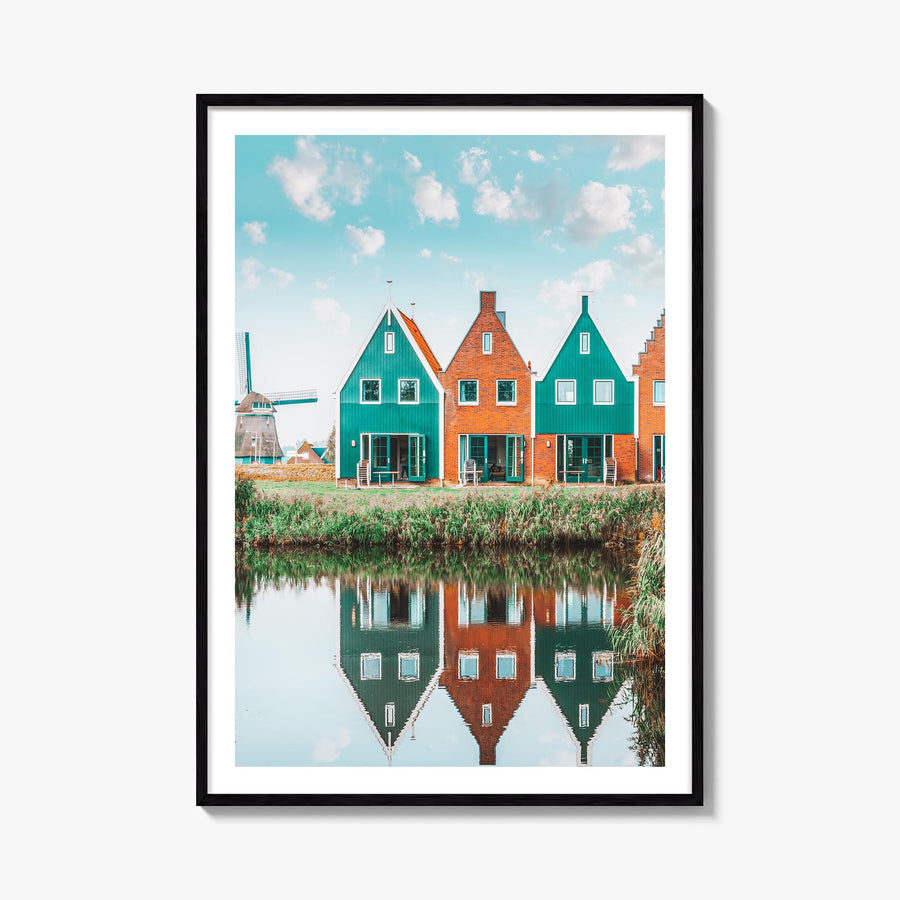 Netherlands colorful photo poster of Europe – vertical wall art, unframed print shown in interior mockup