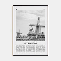 Netherlands Poster None / 8x12 in Nbourhood Travel B&W Poster