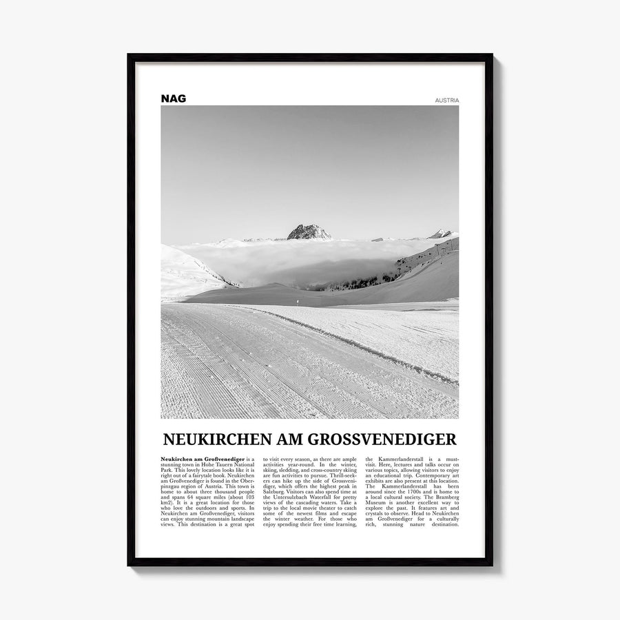 Neukirchen am Großvenediger Newspaper Poster, framed poster mockup