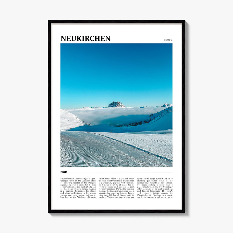 Neukirchen am Großvenediger Travel Poster, framed poster mockup