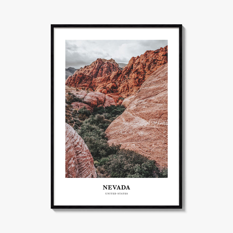 Nevada colorful classic poster of United States – vertical wall art, unframed print shown in interior mockup