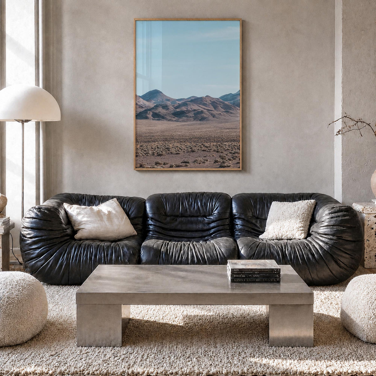 Nevada colorful photo poster of United States – vertical wall art in natural wood frame, hanging on wall